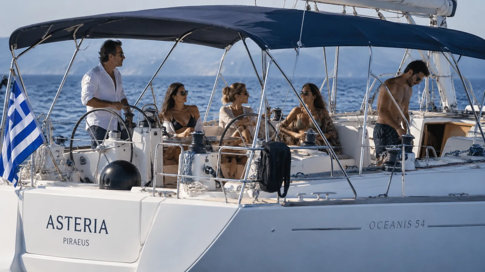 The sailing party aboard the Asteria before the dive